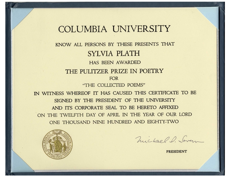 Sylvia Plath's Pulitzer Prize in Poetry